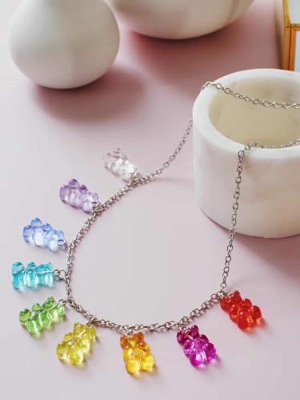 Y2K Gen‎ Z Rainbow Gummy Bear Bead Necklace (9 colors)